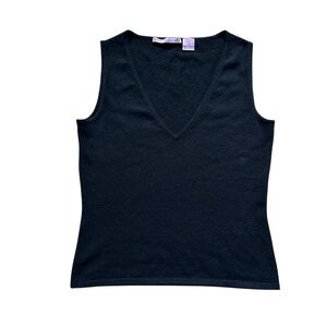 Autumn Cashmere 100% Pure Cashmere Sleeveless Top Black Size‎ S